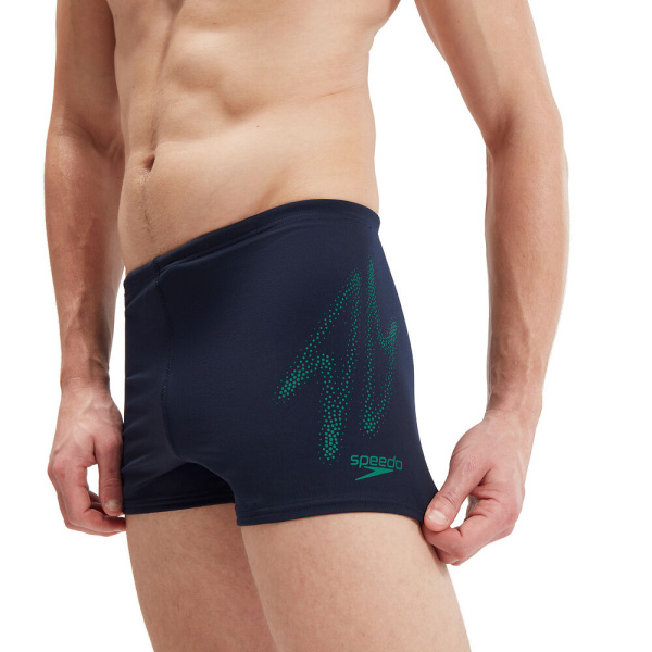 Плавки-шорты Speedo HyperBoom Placement Aquashort (Мужской; 38 (54); темно-синий/зеленый)